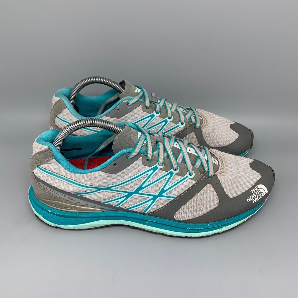 The North Face Ultra Trail Gray Teal Running Shoes C579 Women's Sz 10